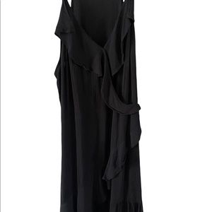 Womens black silky wrap dress size xl